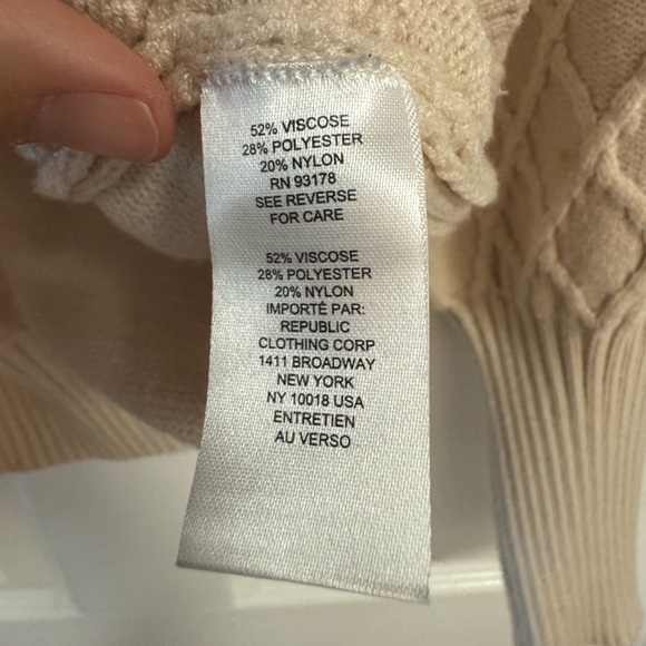 Tahari Cable Knit Sweater in Cream - Picture 4 of 5